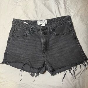 Black Cut-Off Denim shorts